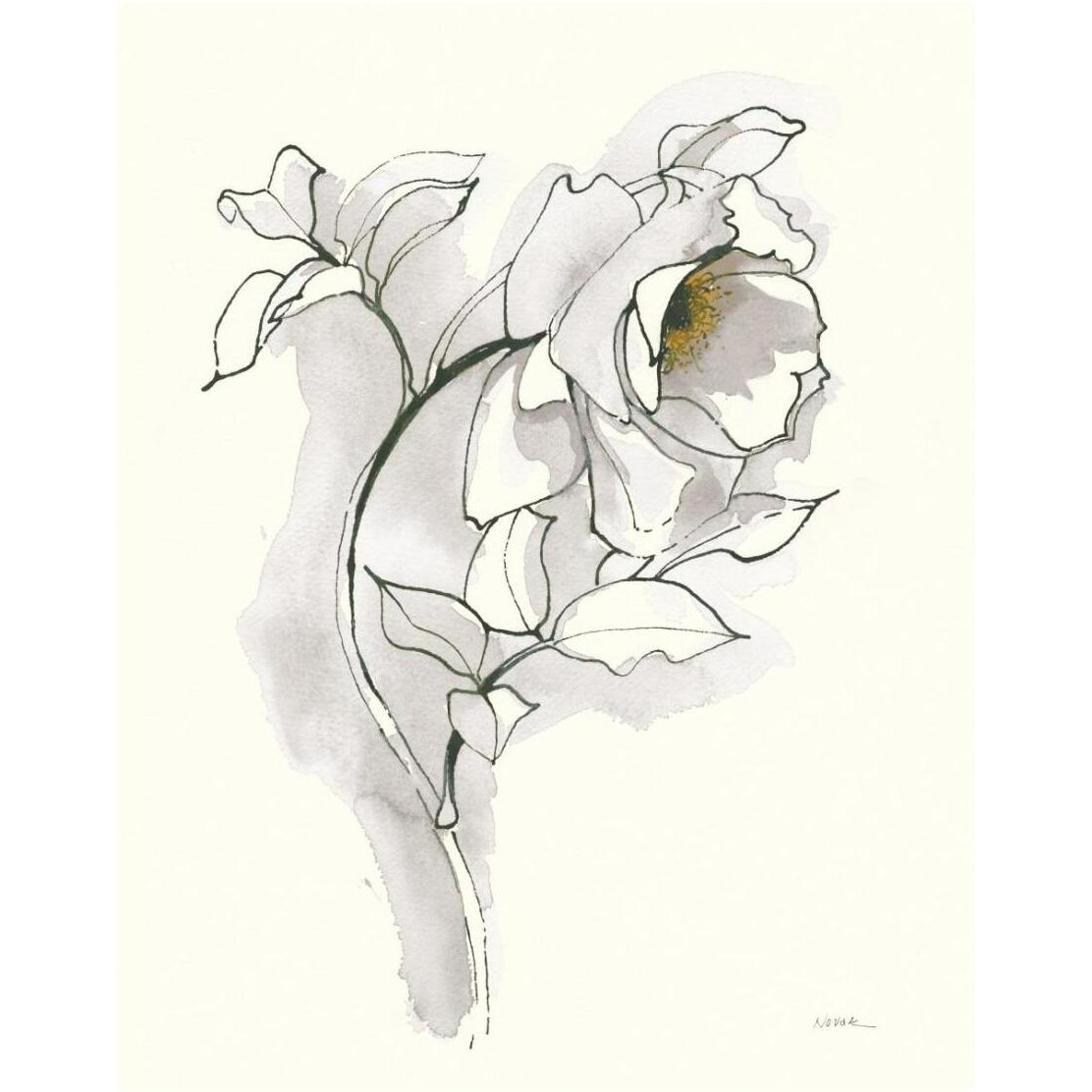 Carols Roses III Soft Gray -Paper Art-22&quotx26"