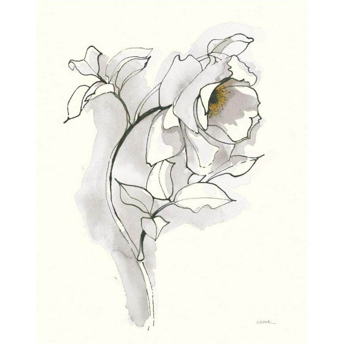 Carols Roses III Soft Gray -Paper Art-24&quotx30"