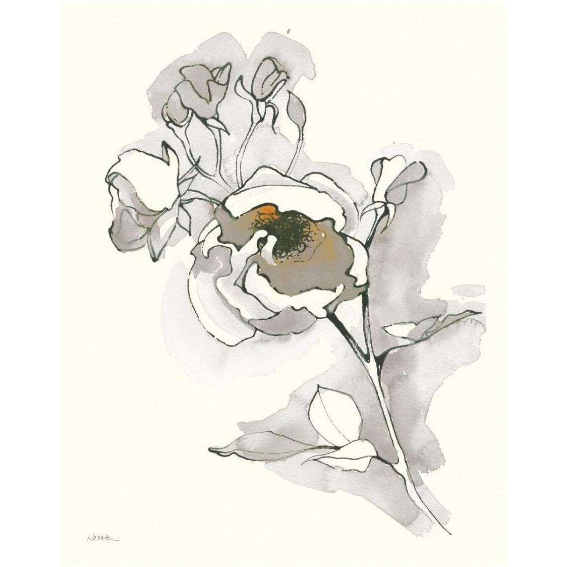 Carols Roses IV Tan -Paper Art-24&quotx30"