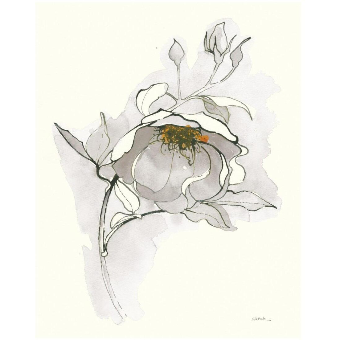 Carols Roses V Off White -Paper Art-18&quotx22"