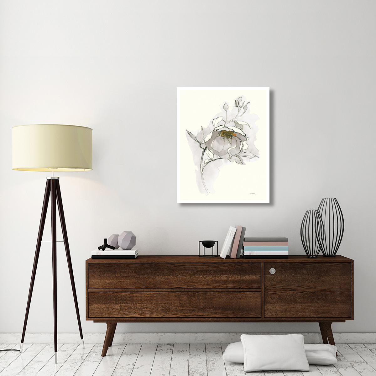 Carols Roses V Off White -Paper Art-30&quotx37"