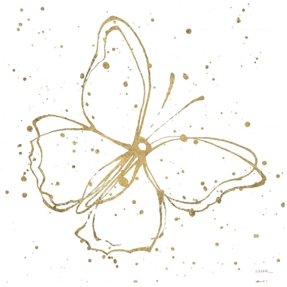 Golden Wings I -Paper Art-26&quotx26"