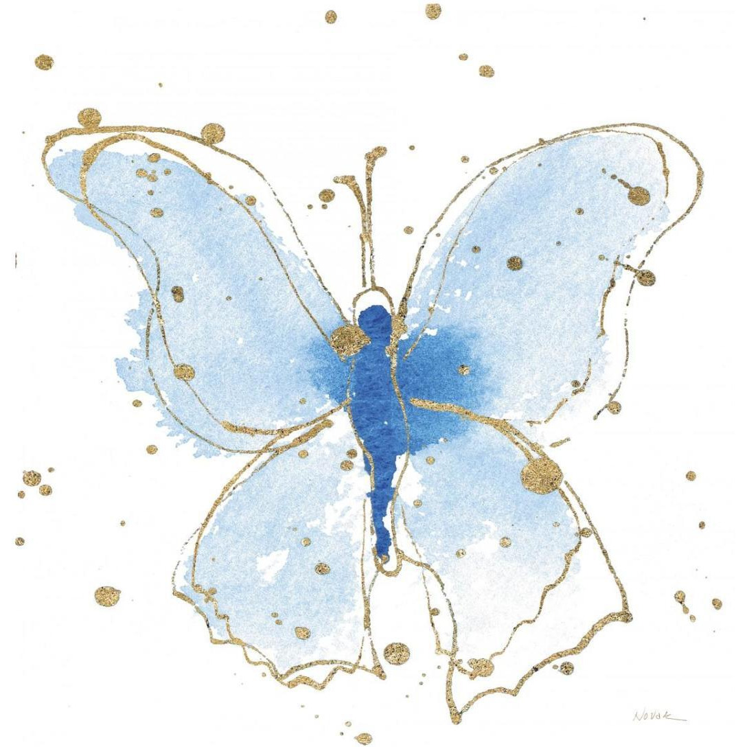 Gilded Butterflies V -Paper Art-32&quotx32"