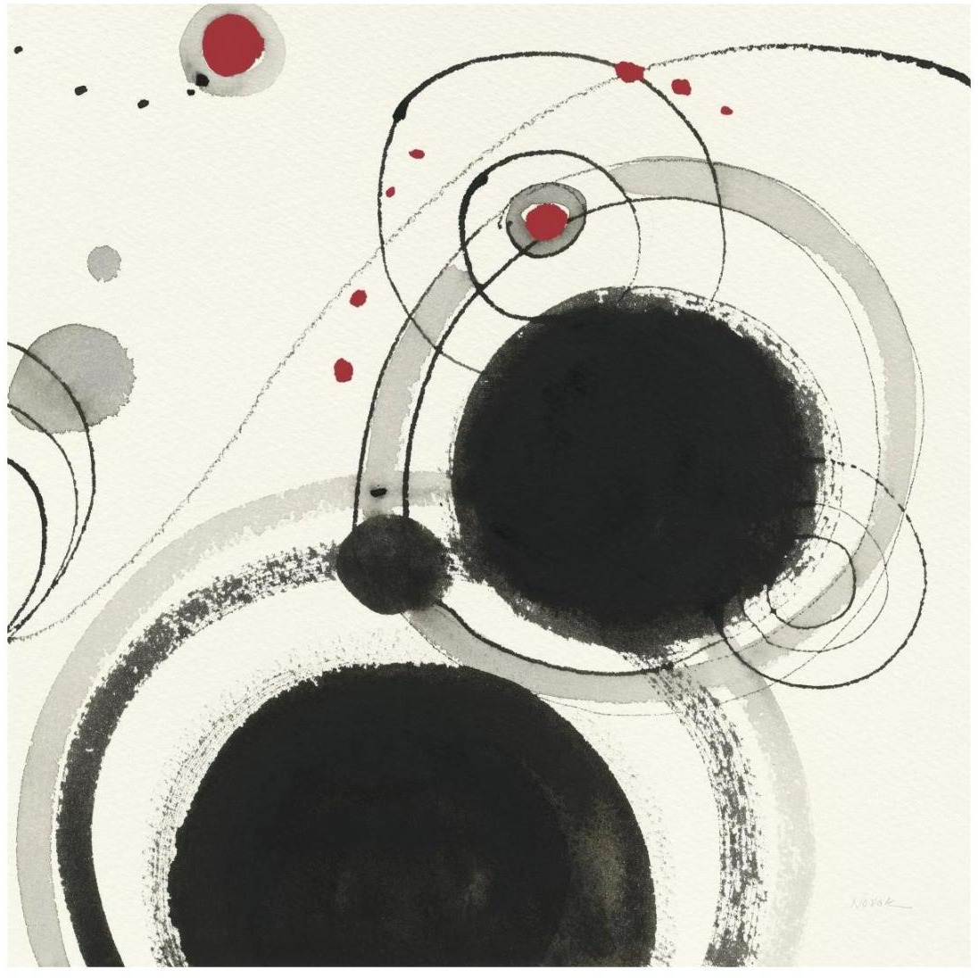 Planetary III with Red -Paper Art-20&quotx20"