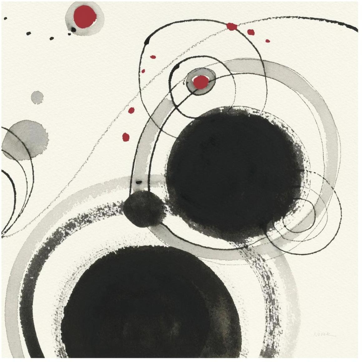 Planetary III with Red -Paper Art-42&quotx42"