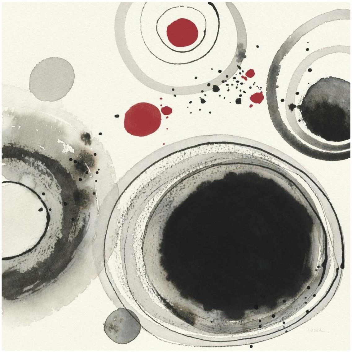Planetary IV with Red -Paper Art-32&quotx32"