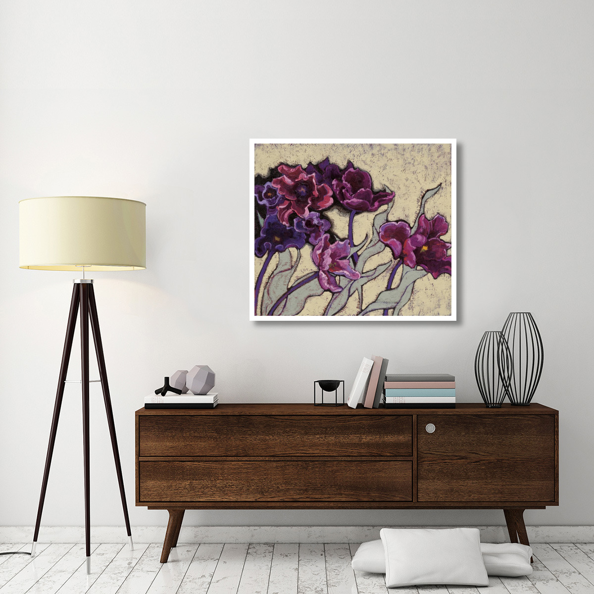 Ruffled Tulips Beige -Paper Art-42&quotx36.8"