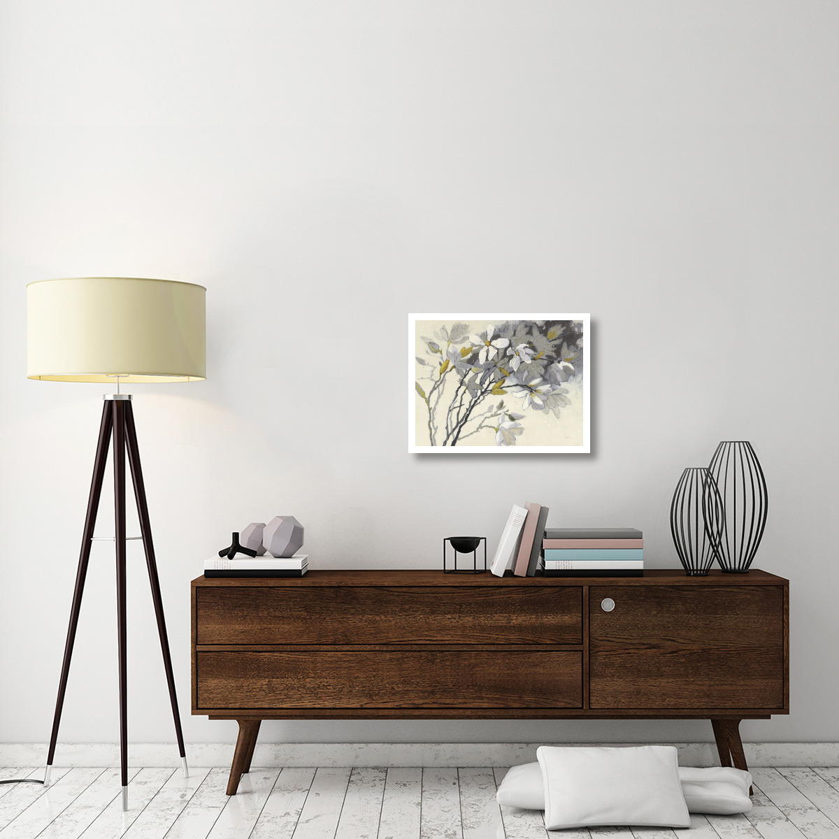 Magnolias Yellow Gray -Paper Art-26&quotx20"