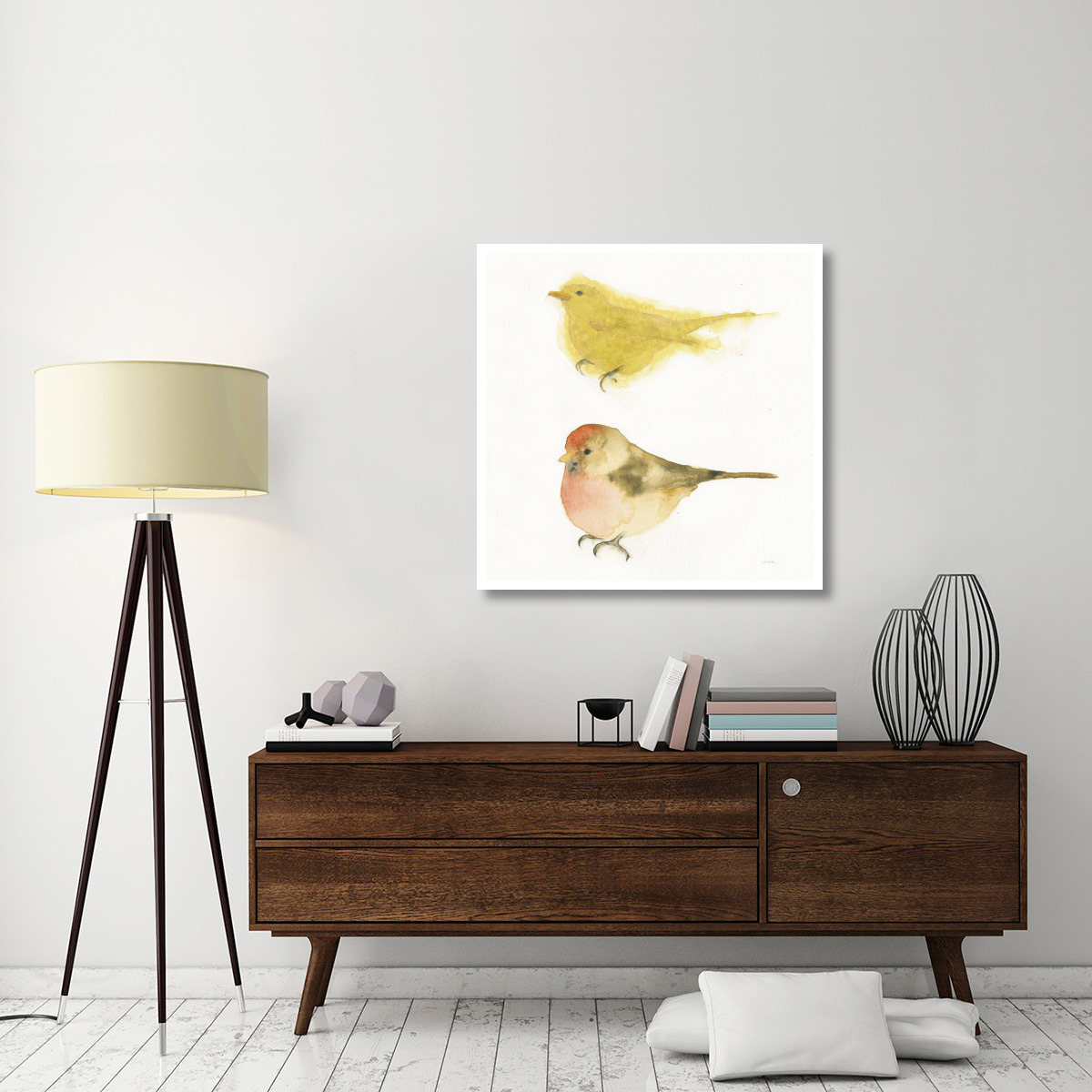 Watercolor Birds I Sq -Paper Art-38&quotx38"