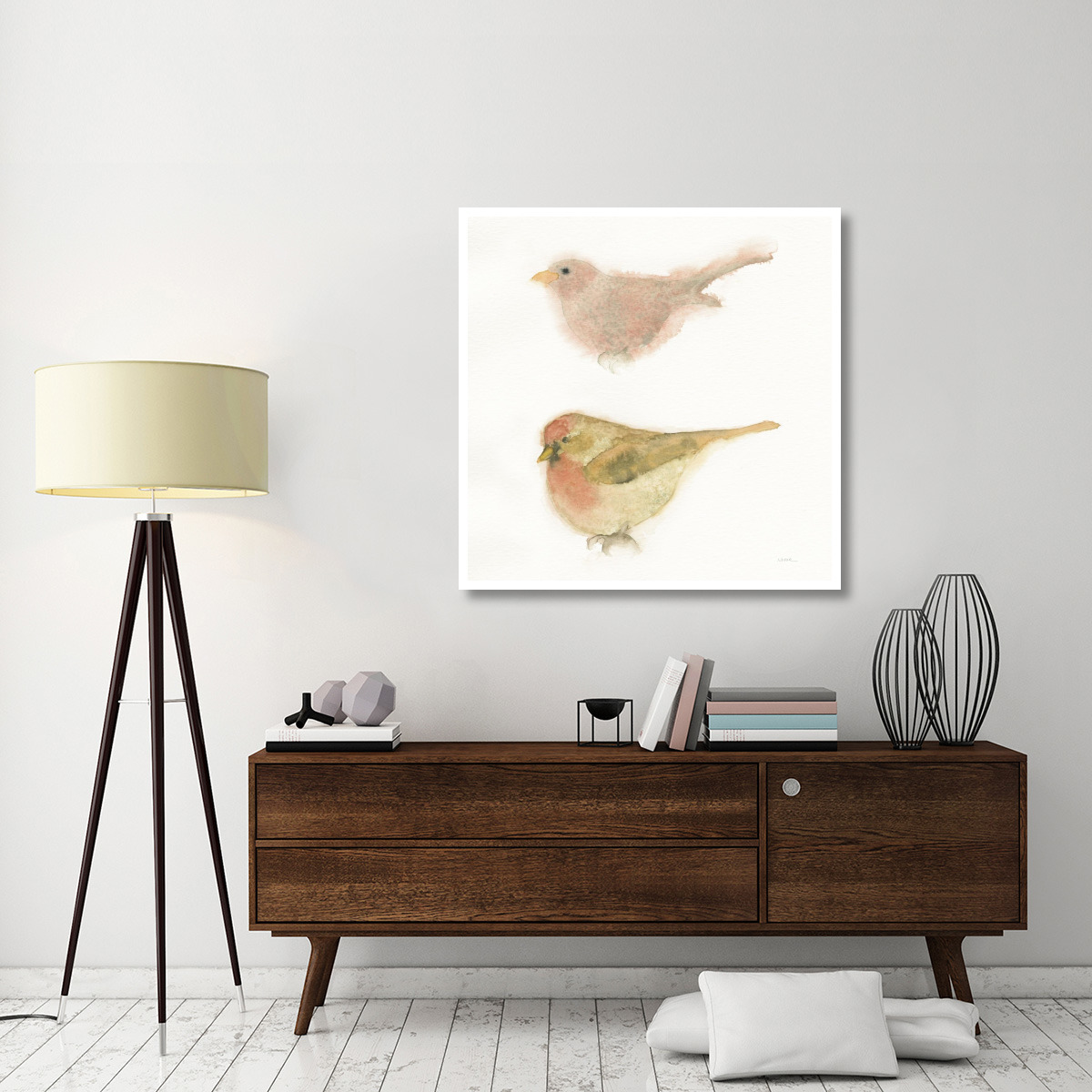 Watercolor Birds II Sq -Paper Art-42&quotx42"