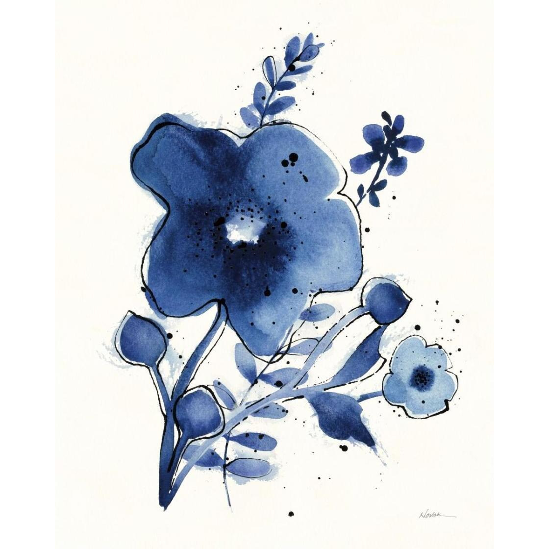 Independent Blooms Blue I -Paper Art-24&quotx30"