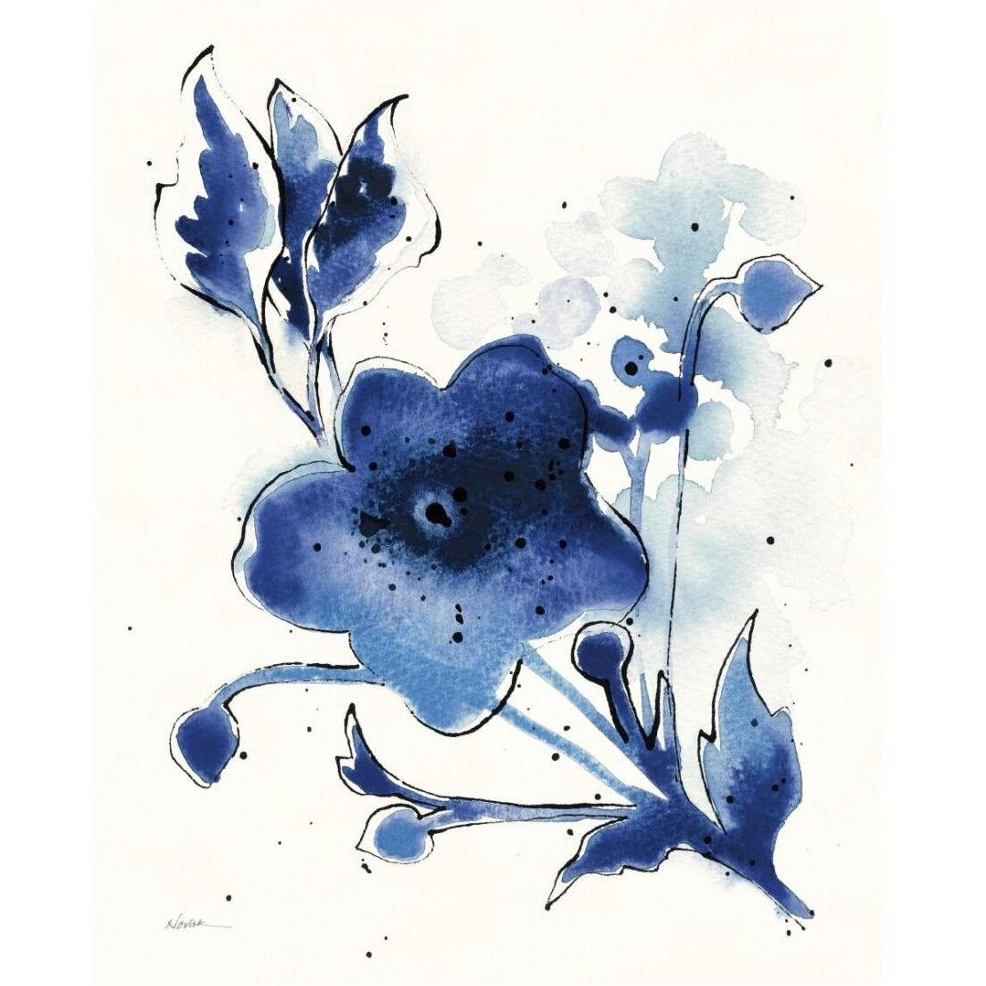 Independent Blooms Blue II -Paper Art-22&quotx26"