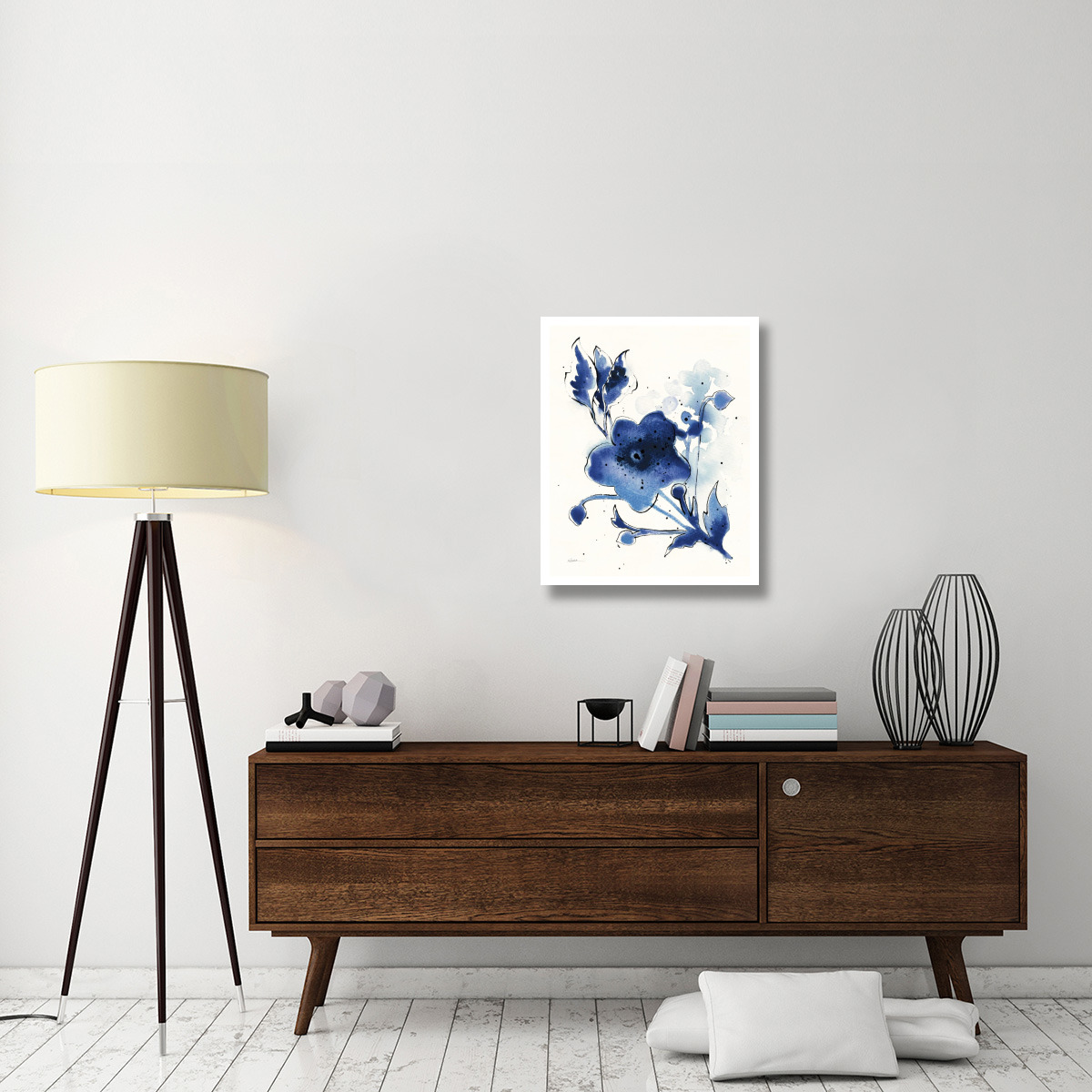 Independent Blooms Blue II -Paper Art-24&quotx30"
