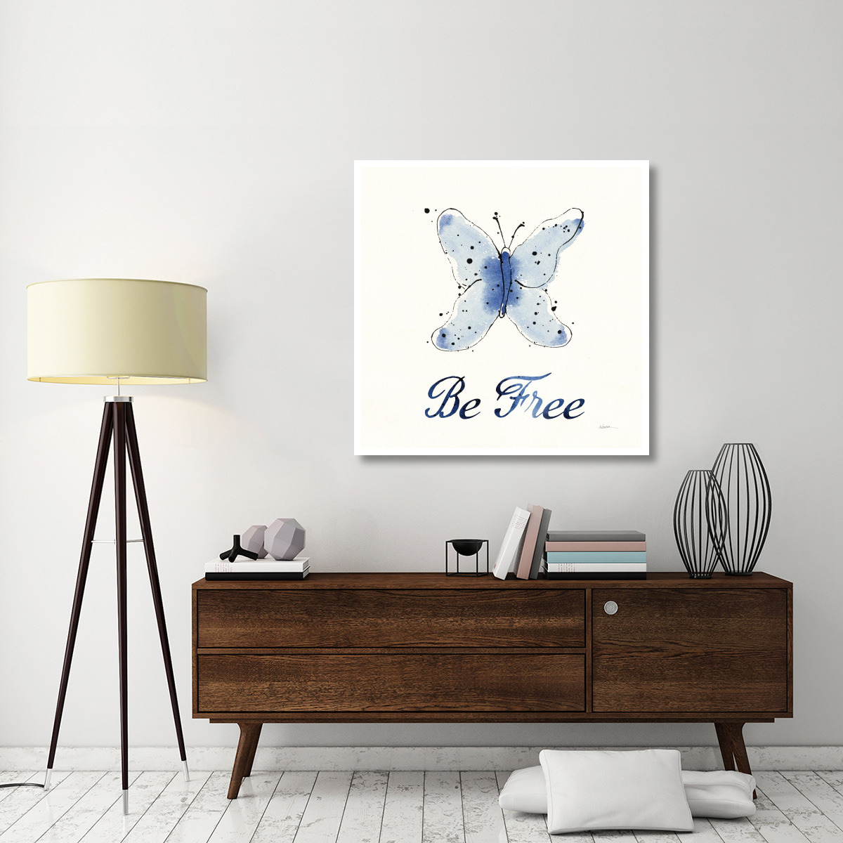 Independent Blooms Blue VII -Paper Art-42&quotx42"