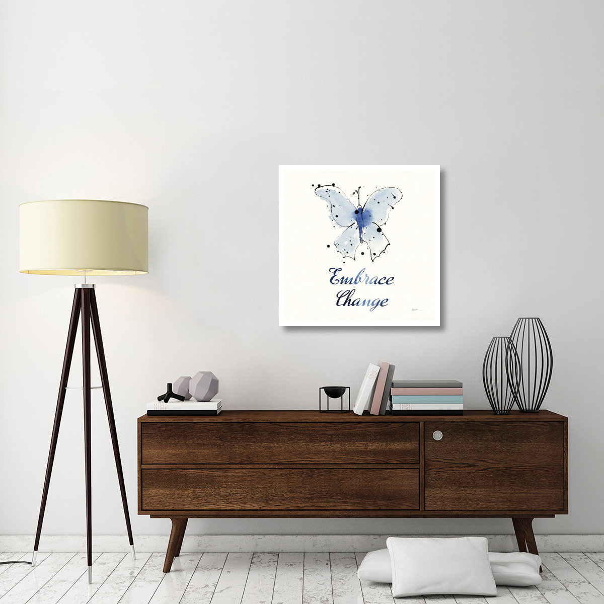 Independent Blooms Blue X -Paper Art-32&quotx32"