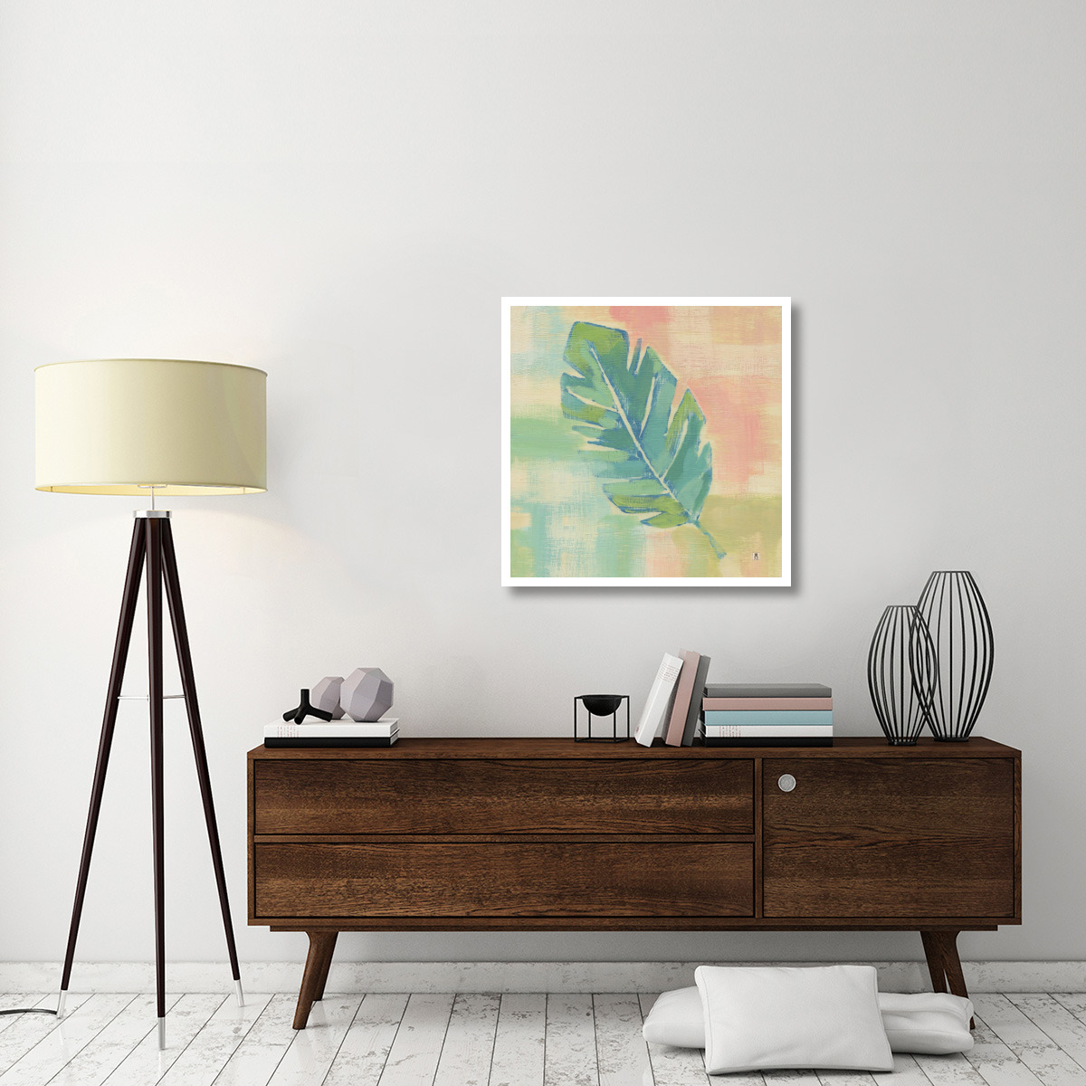 Beach Cove Leaves III -Paper Art-32&quotx32"