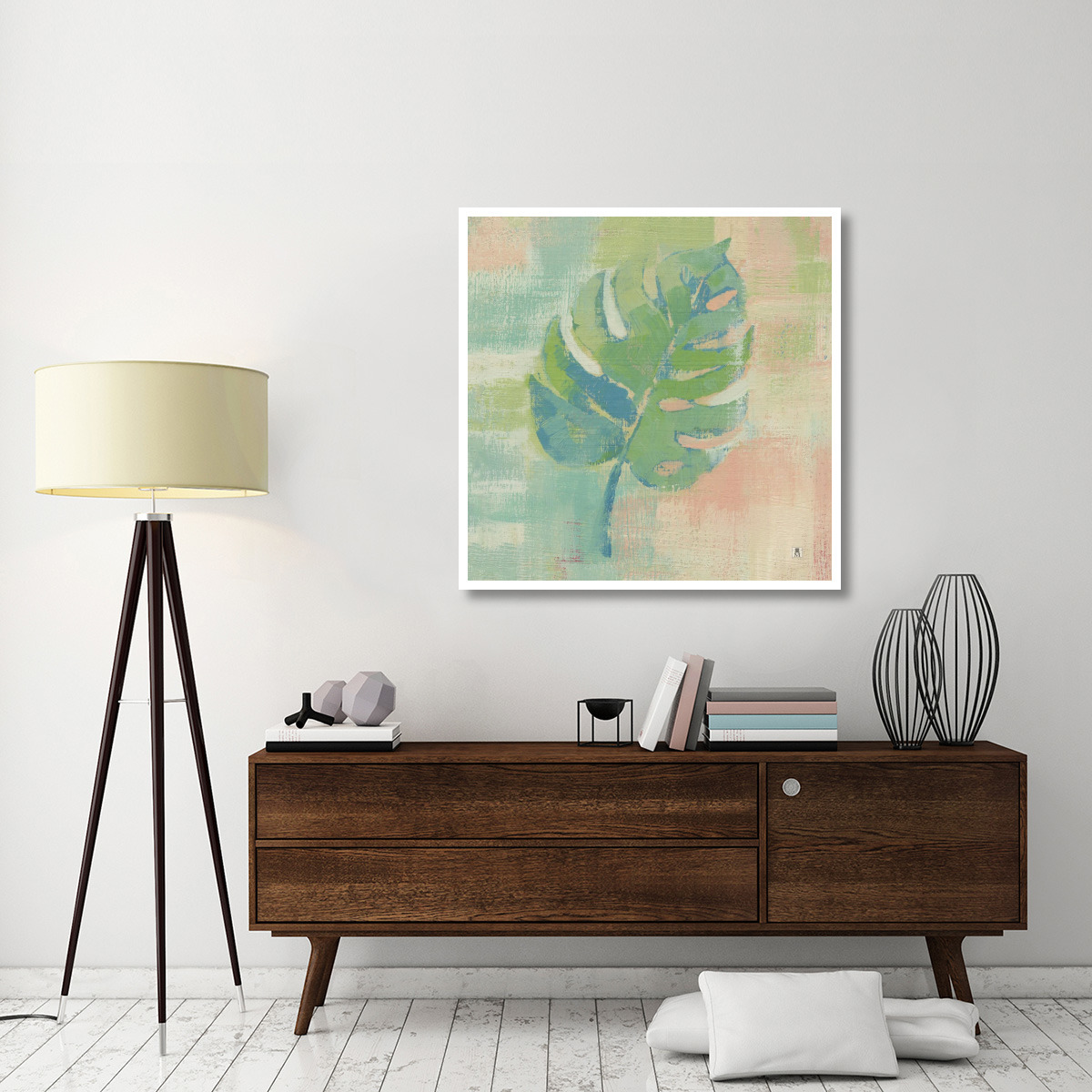 Beach Cove Leaves I -Paper Art-42&quotx42"