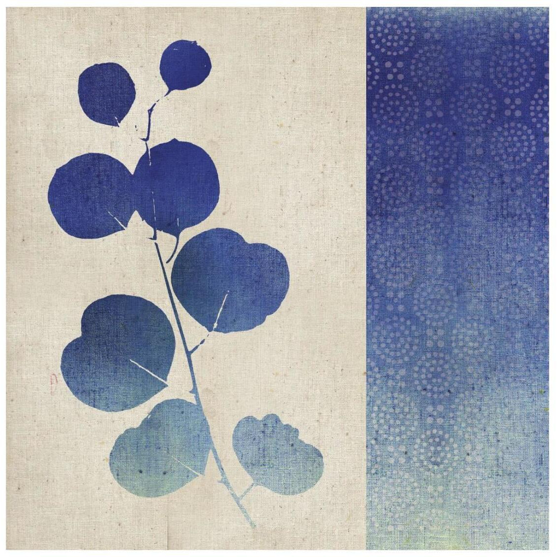 Indigo Leaves II -Paper Art-26&quotx26"