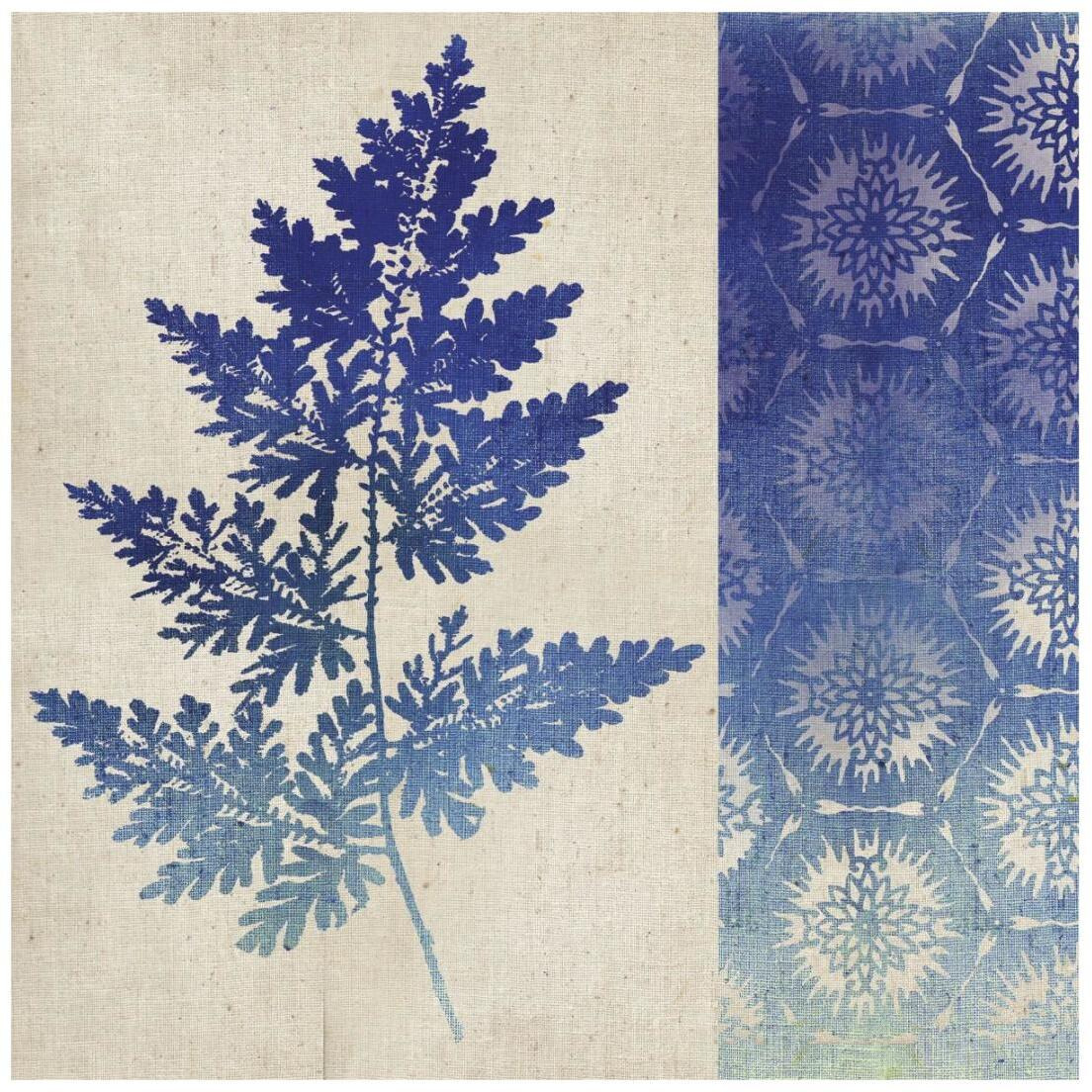 Indigo Leaves III -Paper Art-20&quotx20"