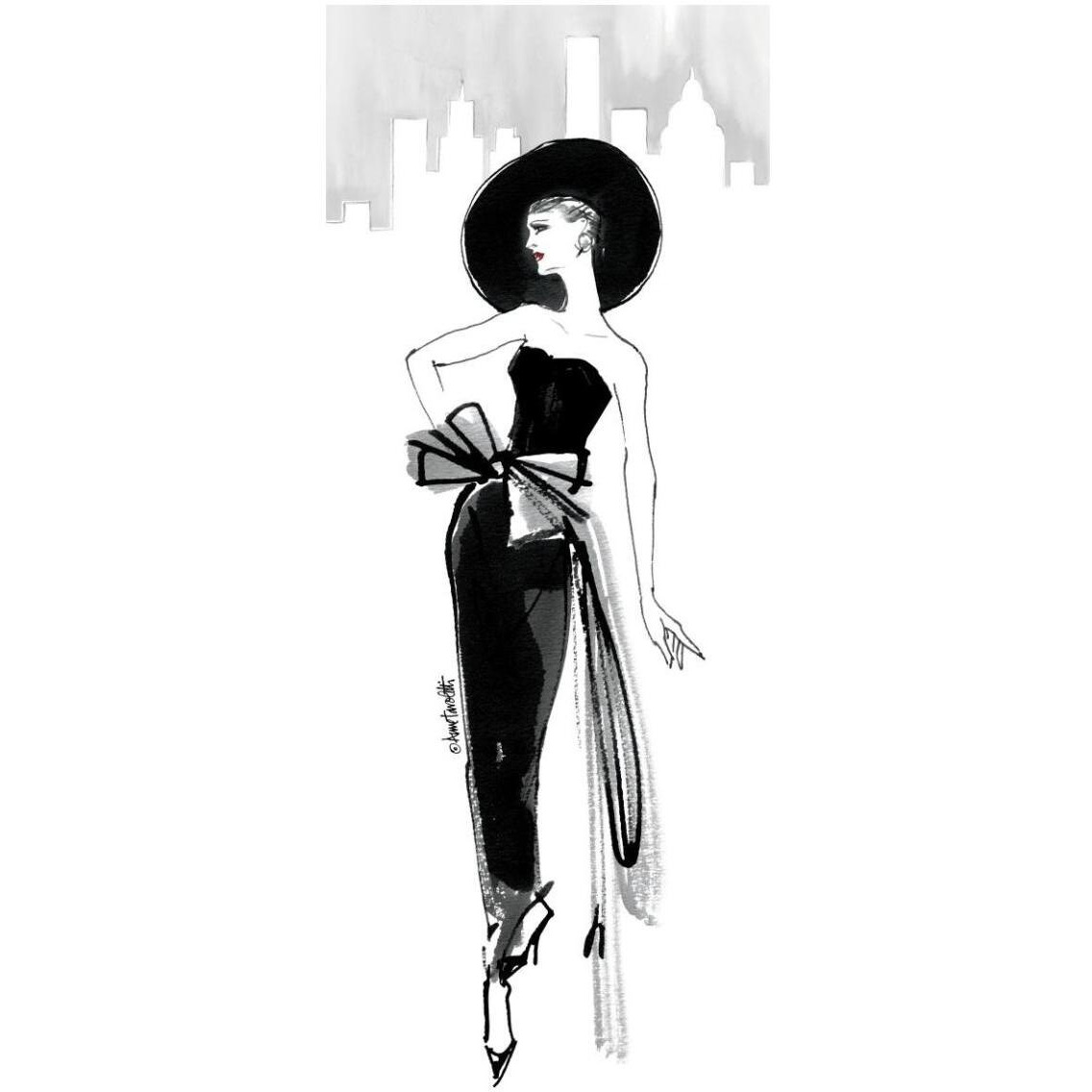 Fifties Fashion IV with Red -Paper Art-22&quotx52"