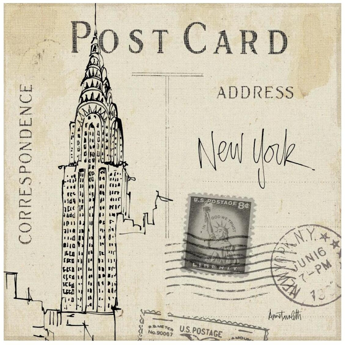 Postcard Sketches I -Paper Art-26&quotx26"