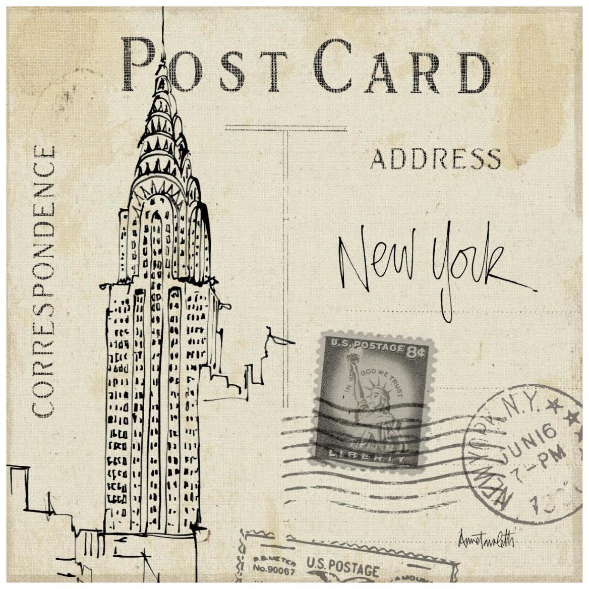 Postcard Sketches I -Paper Art-42&quotx42"