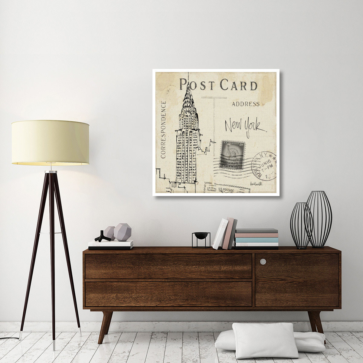 Postcard Sketches I -Paper Art-42&quotx42"