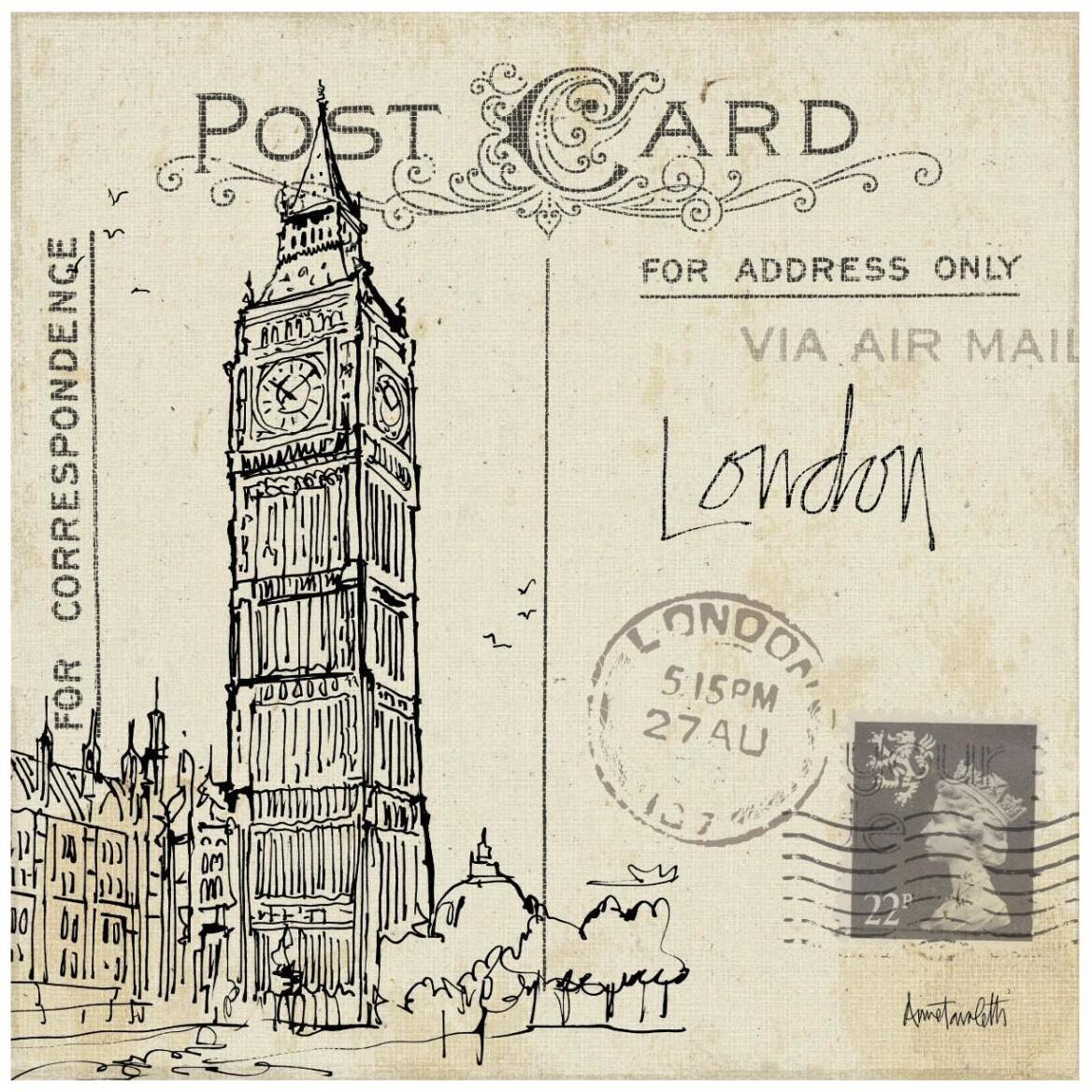 Postcard Sketches II -Paper Art-42&quotx42"