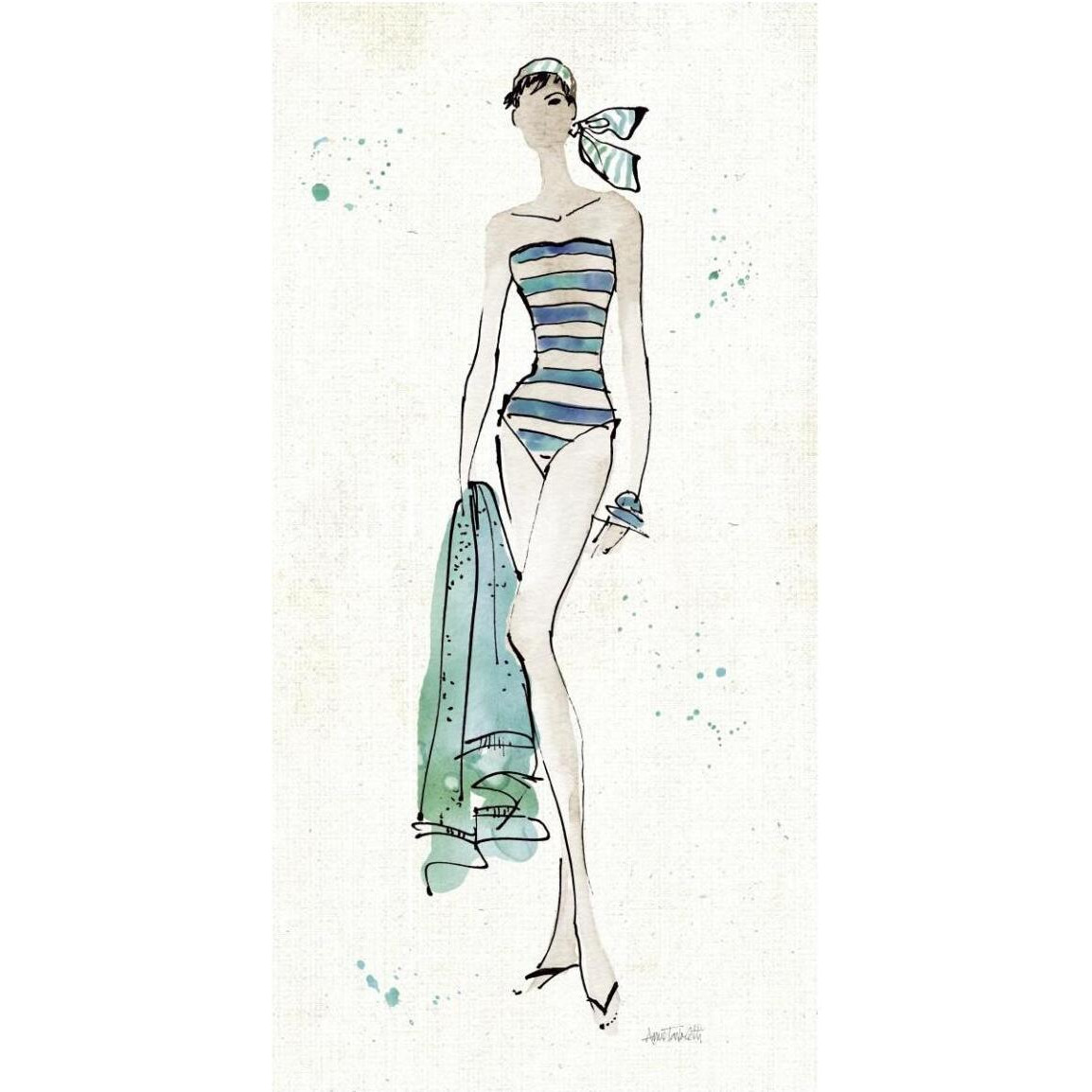 Beach Divas V -Paper Art-26&quotx50"