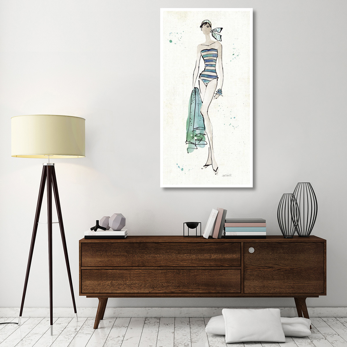 Beach Divas V -Paper Art-32&quotx62"