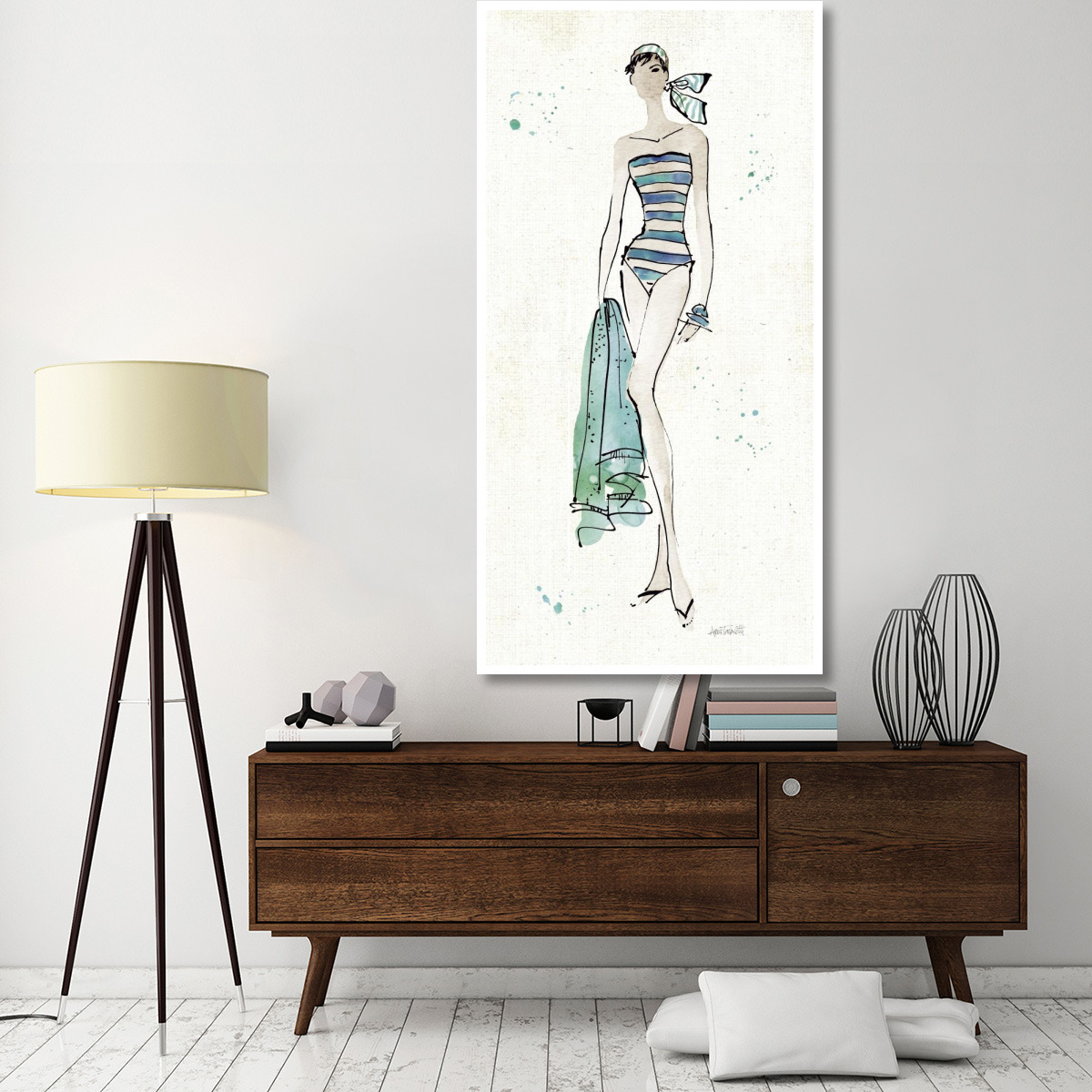 Beach Divas V -Paper Art-38&quotx74"