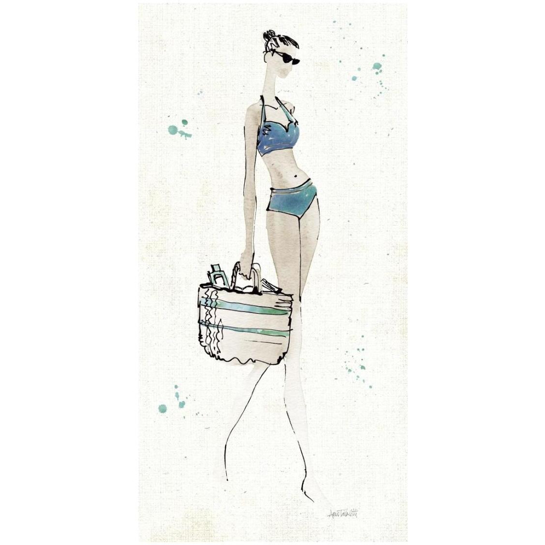 Beach Divas VI -Paper Art-14&quotx26"