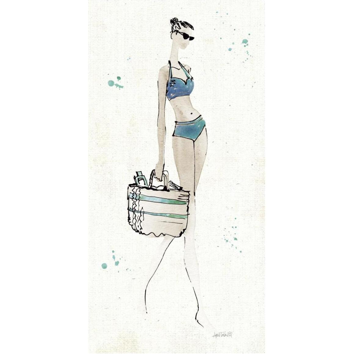 Beach Divas VI -Paper Art-26&quotx50"