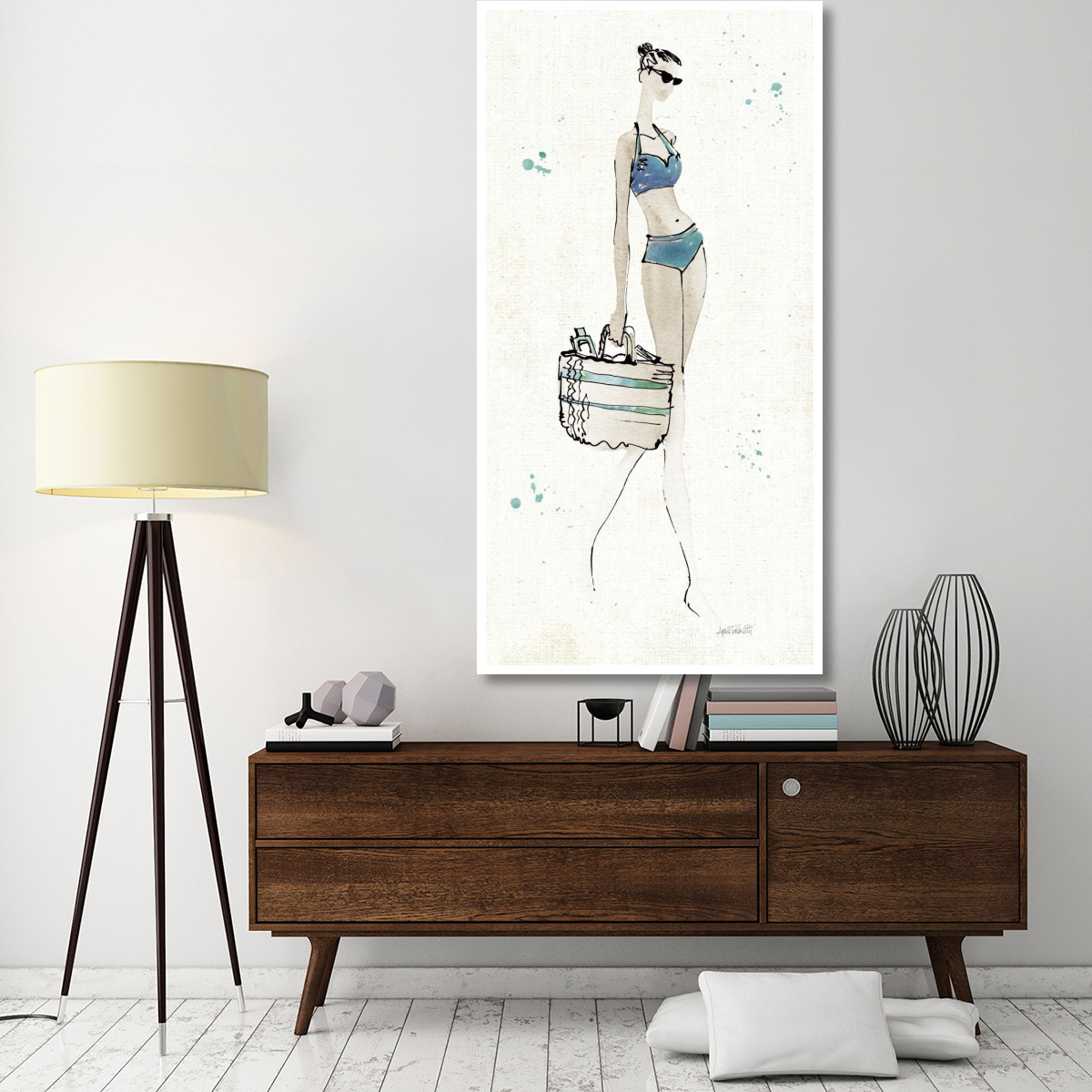 Beach Divas VI -Paper Art-38&quotx74"