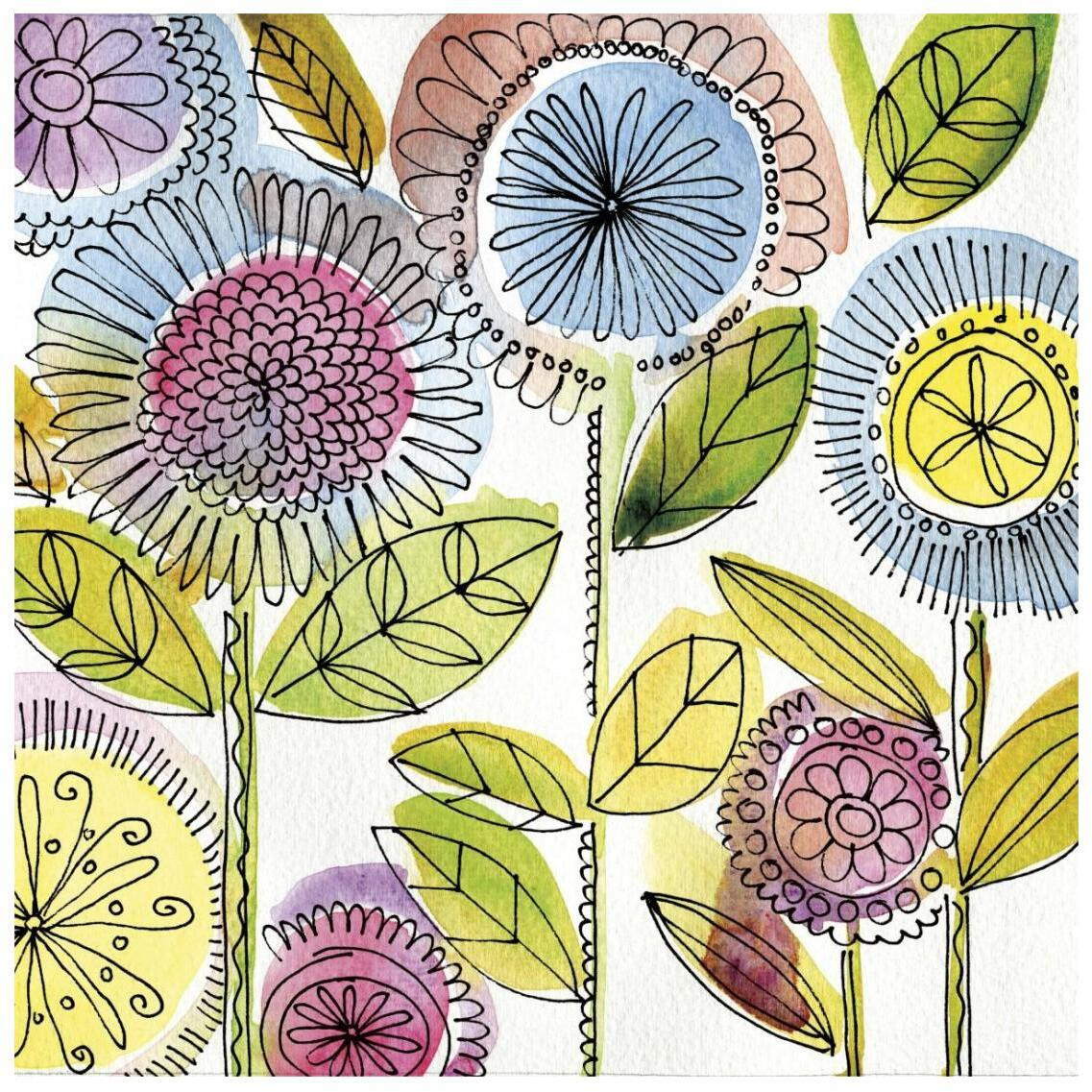 Watercolor Flowers -Paper Art-26&quotx26"