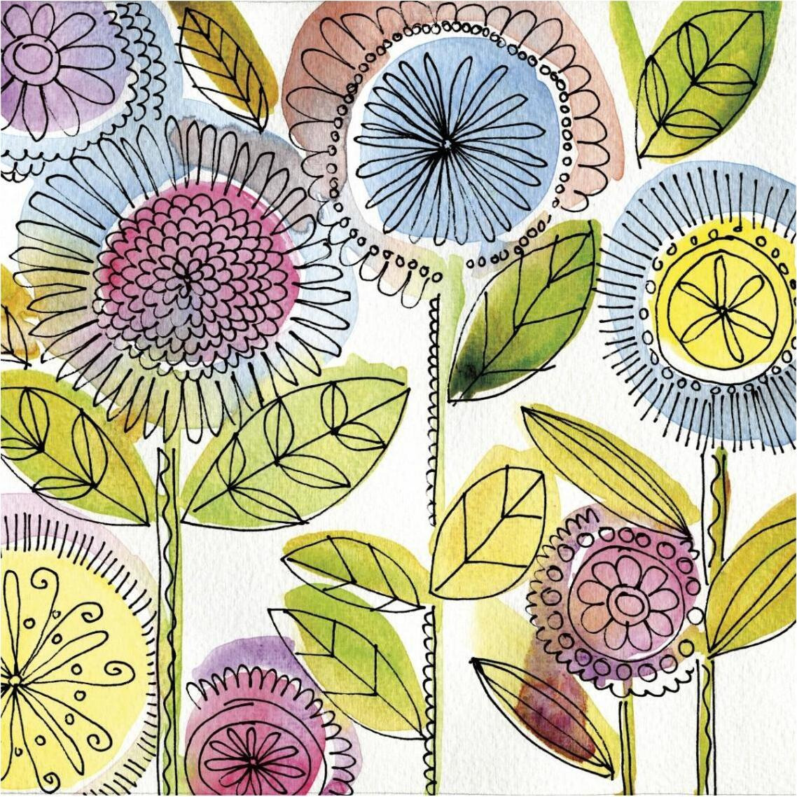 Watercolor Flowers -Paper Art-38&quotx38"