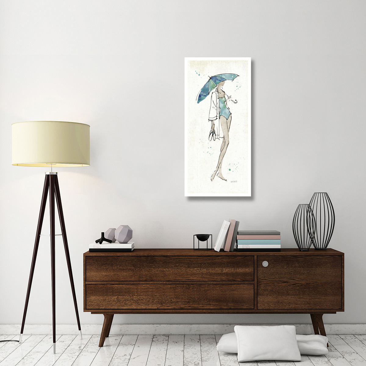 Beach Divas I -Paper Art-21.8&quotx46"