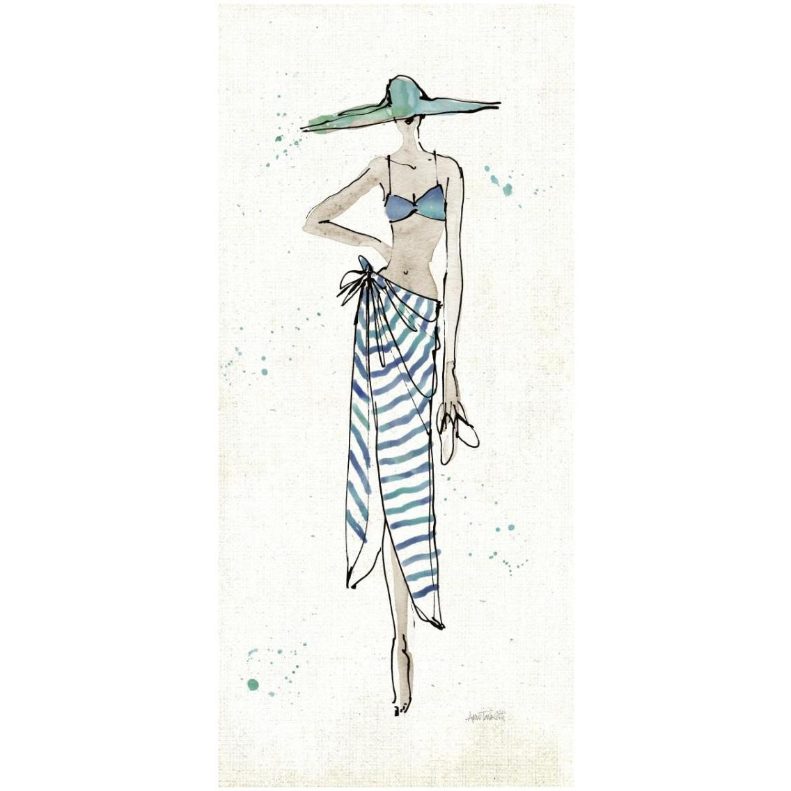 Beach Divas III -Paper Art-15.5&quotx32"
