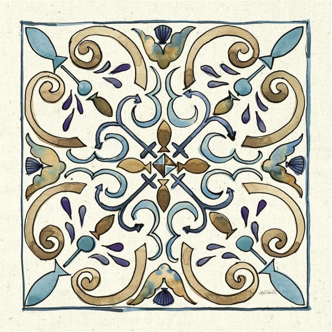 Coastal Breeze Tile I -Paper Art-38&quotx38"