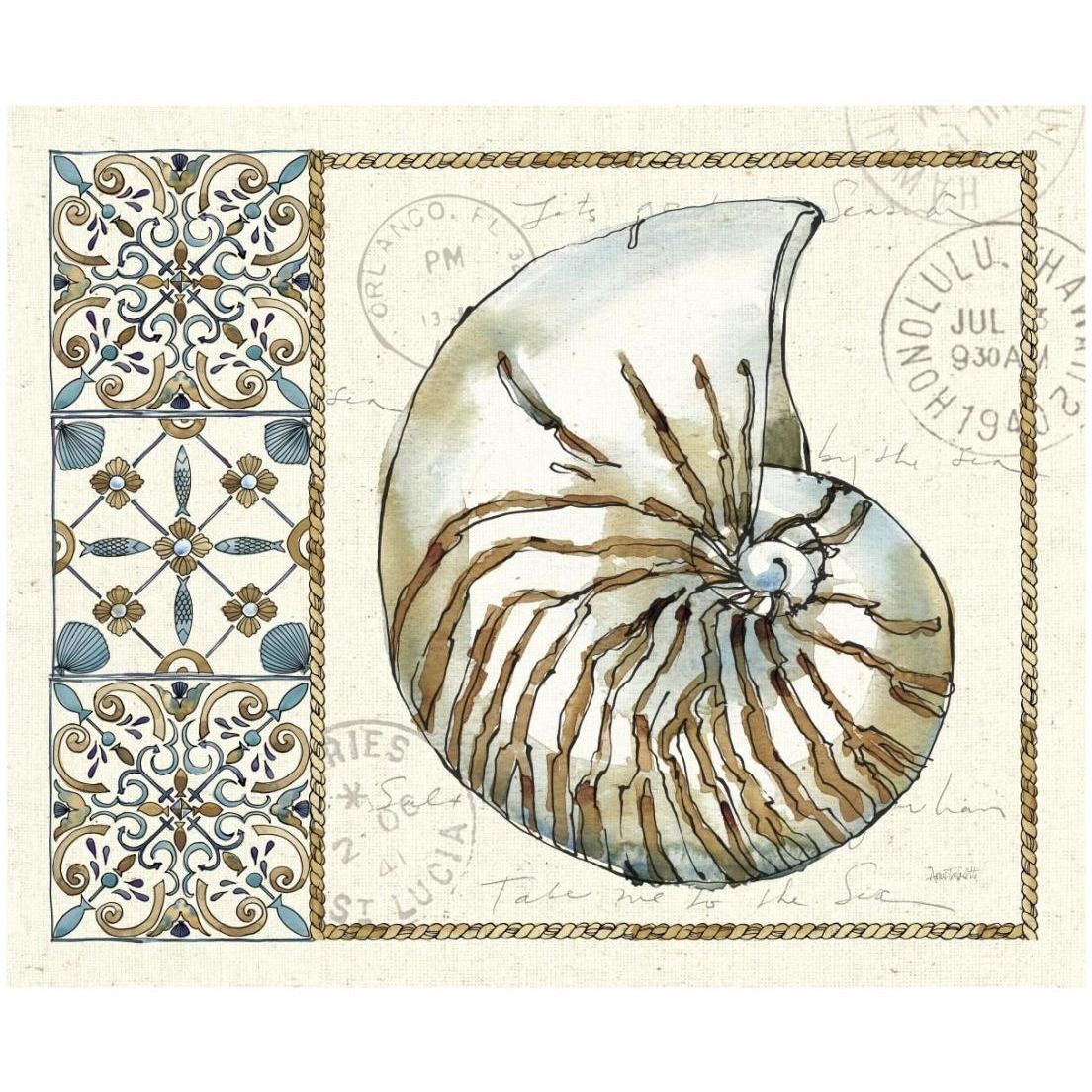 Coastal Breeze I -Paper Art-22&quotx18"
