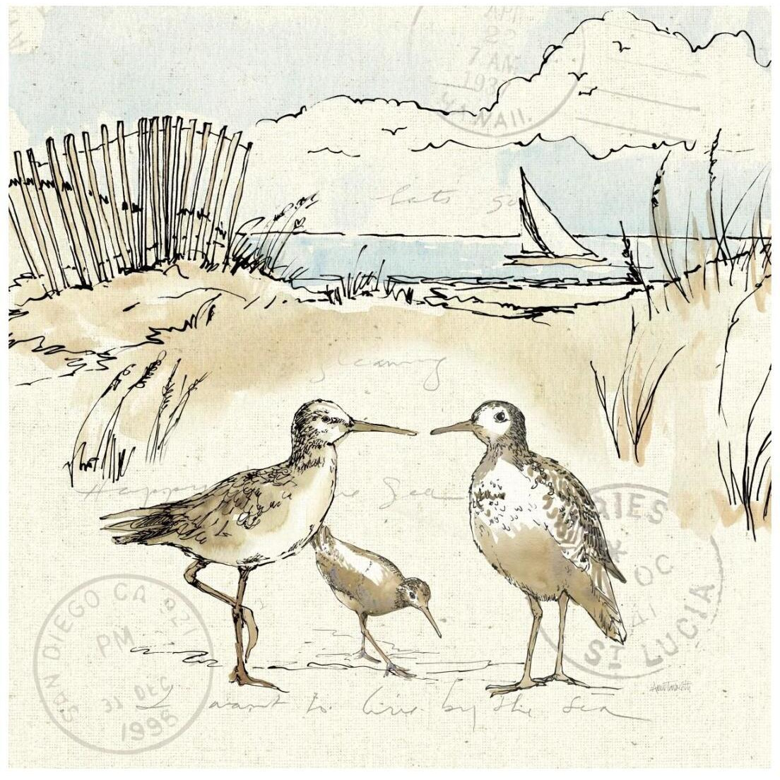 Coastal Breeze XI -Paper Art-20&quotx20"