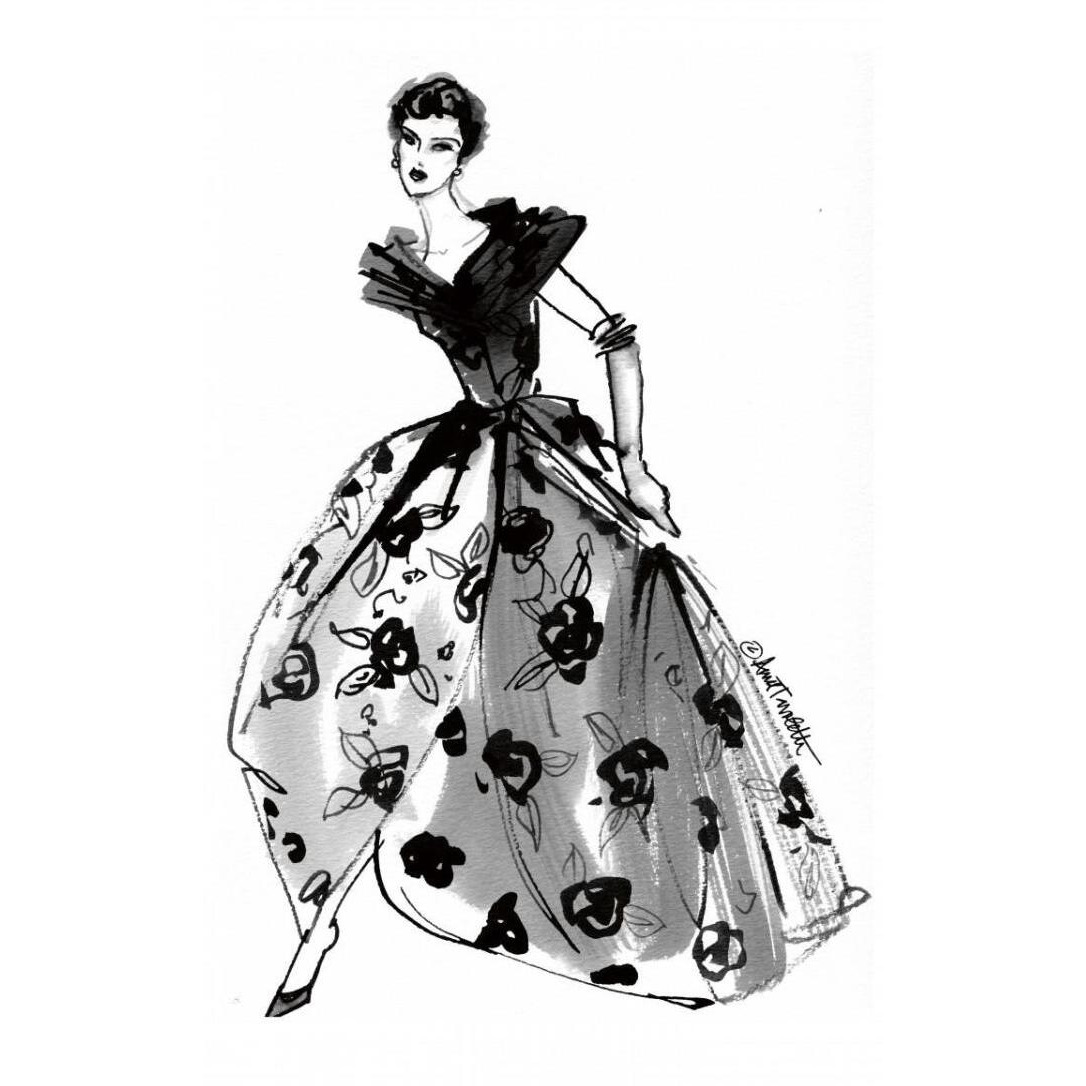 Fifties Fashion II -Paper Art-20.9&quotx32"