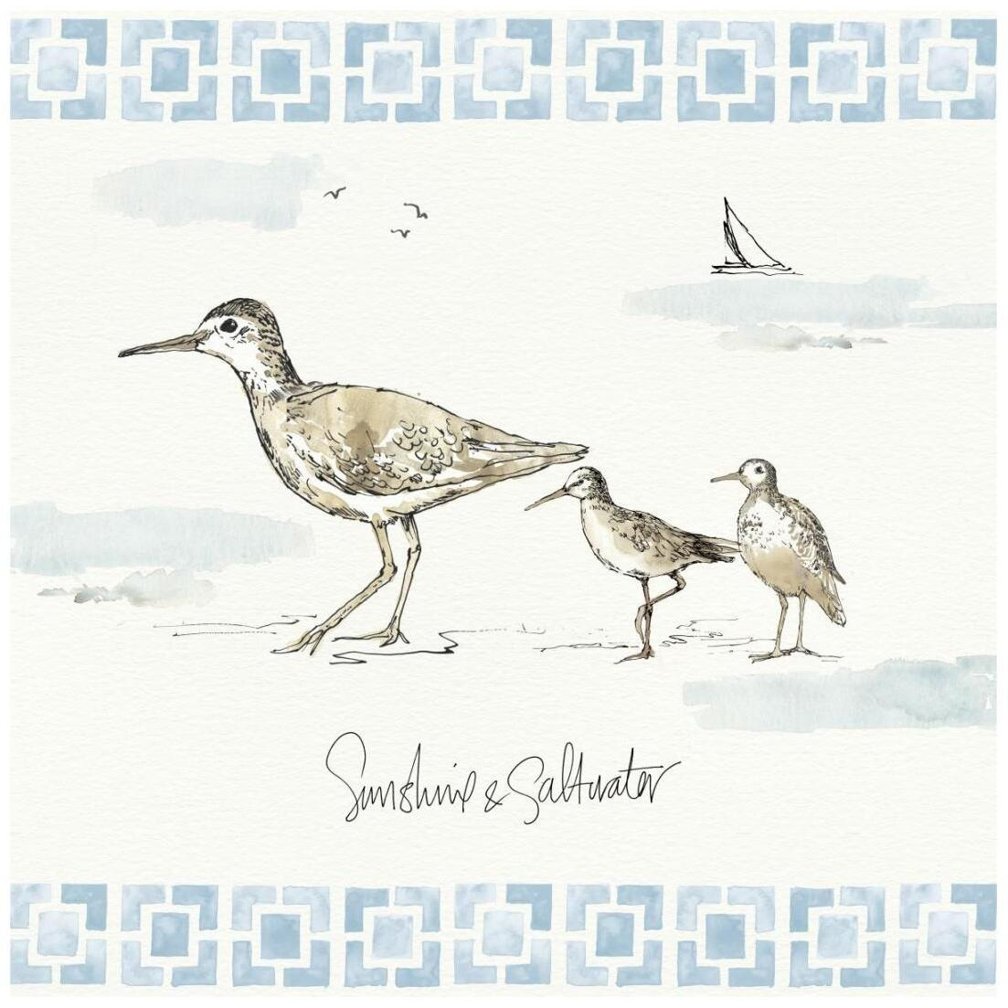 Sandpiper Sea II -Paper Art-20&quotx20"
