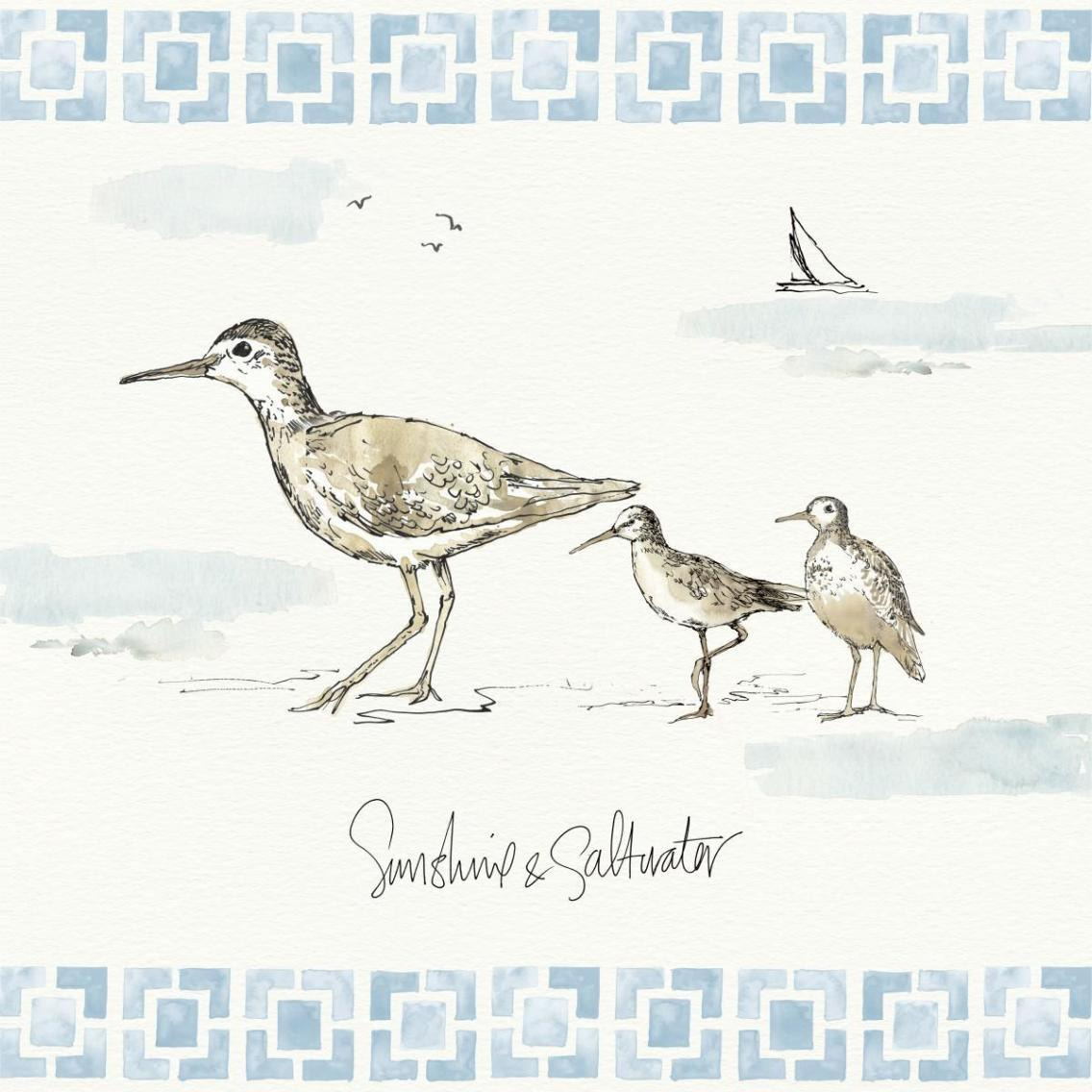 Sandpiper Sea II -Paper Art-38&quotx38"