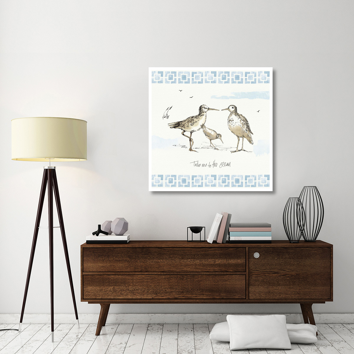 Sandpiper Sea III -Paper Art-42&quotx42"