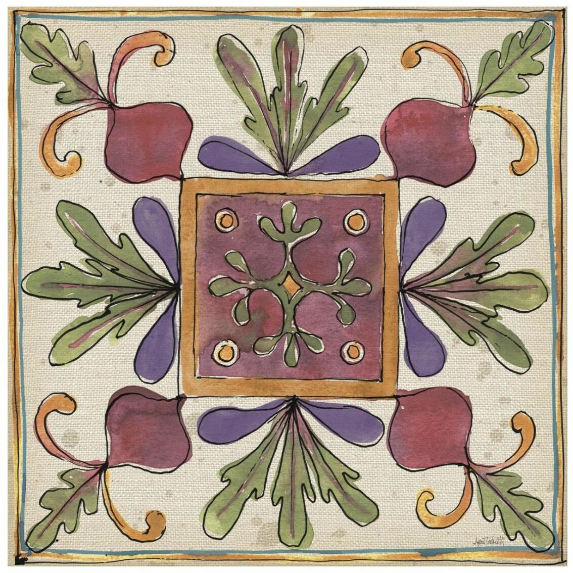 Farmers Feast Tiles II -Paper Art-26&quotx26"