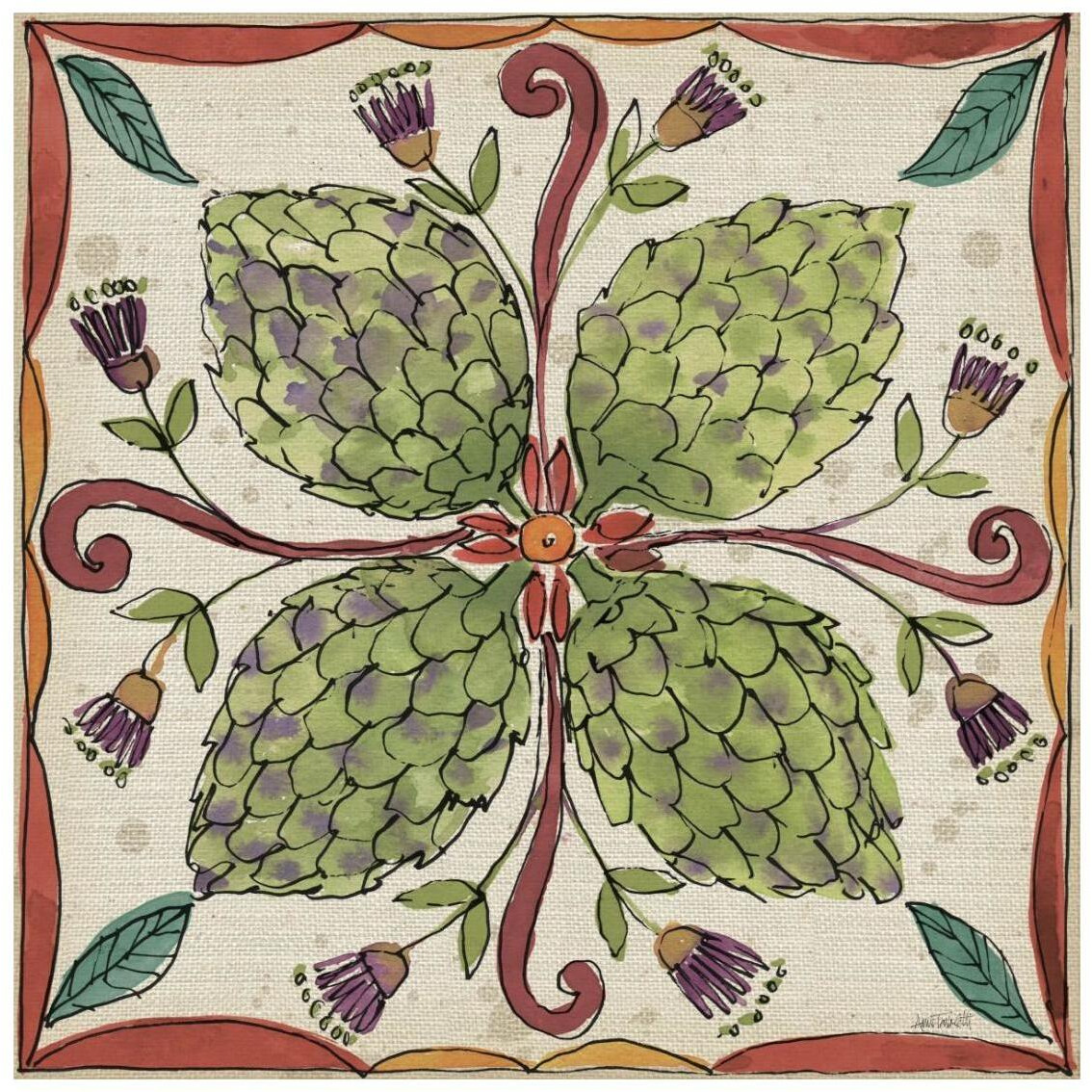 Farmers Feast Tiles III -Paper Art-26&quotx26"