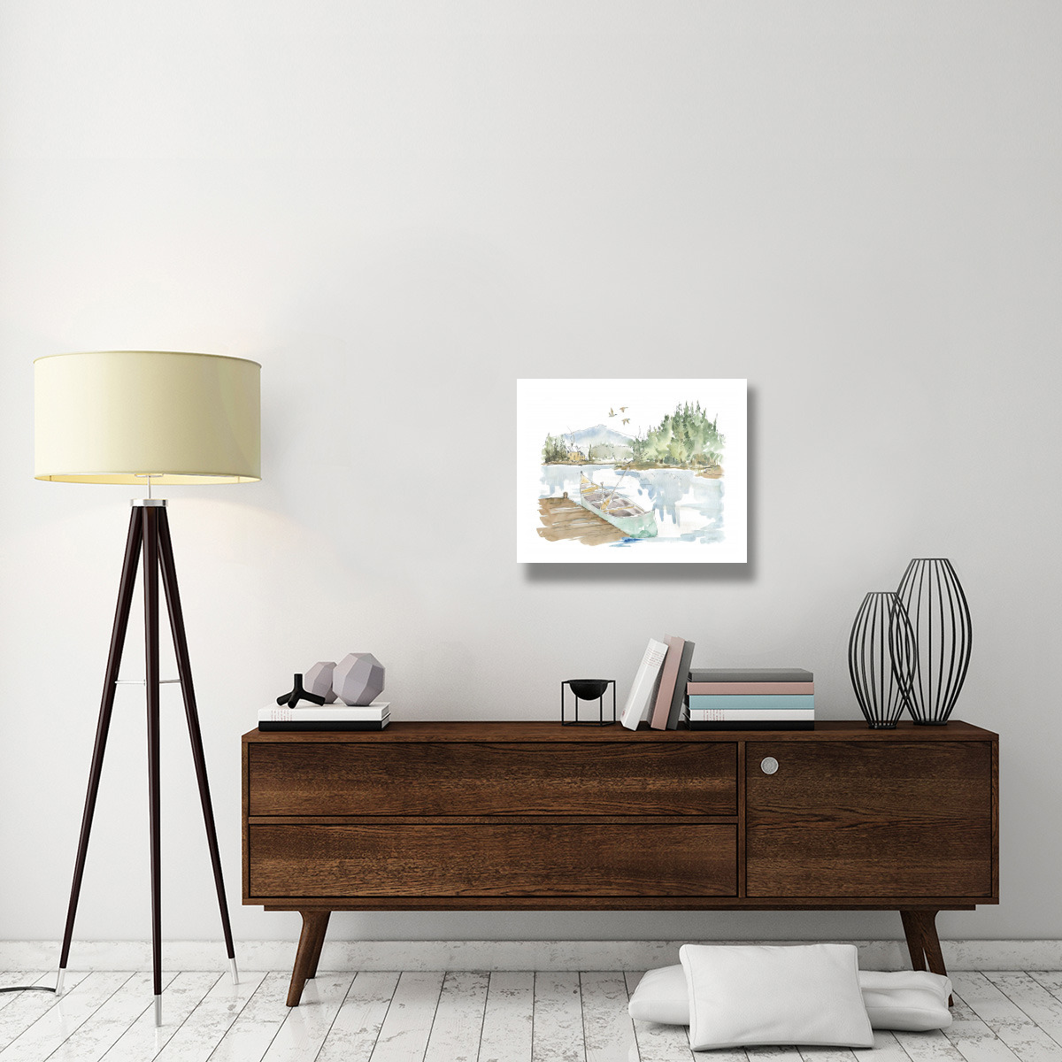 Lakehouse I on White -Paper Art-26&quotx22"