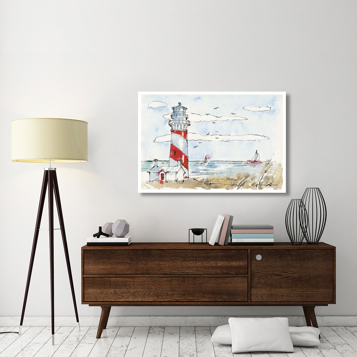 Coastal Life I -Paper Art-50&quotx34"