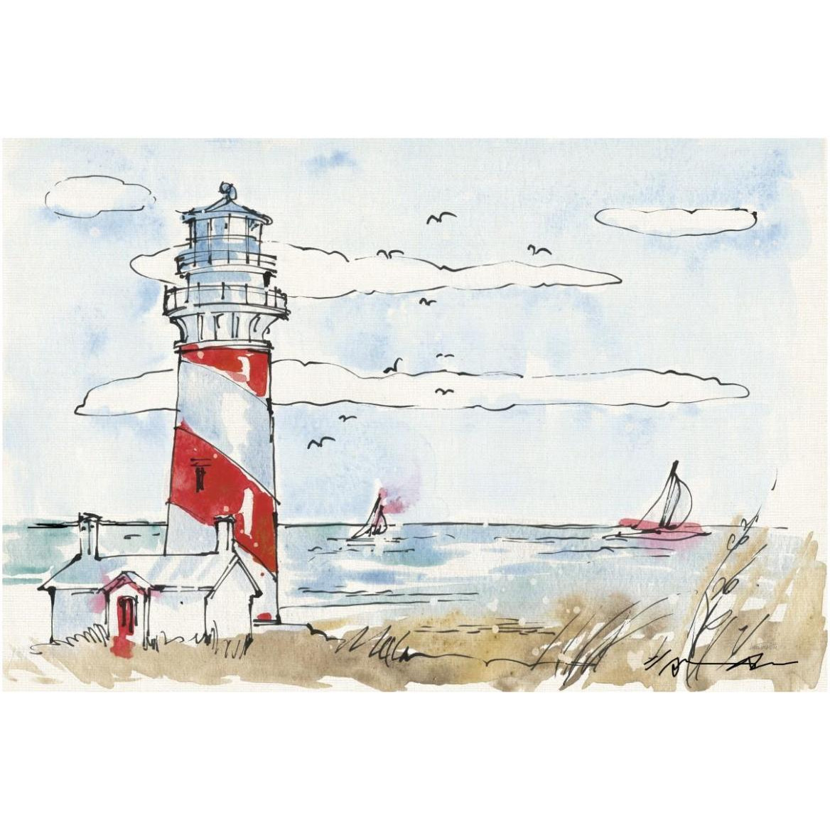 Coastal Life I -Paper Art-62&quotx42"